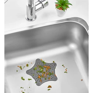 Panoramas Home Gri Yıldız Vantuzlu Kaymaz Lavabo Evye Banyo Süzgec