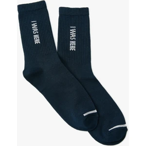 Soket Çorap Slogan Desenli