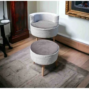 Çay Seti Tekli Koltuk Berjer ve Puf Takımı (Salon, Balkon, Ofis) 2 Li Takım