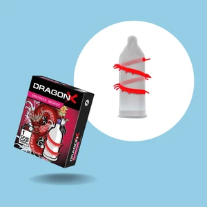 ada marketing Tırtıklı ve  Özel Dış Uyarımlı Prezervatif Dragon Southern Condom