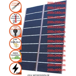 Karbon Film Isıtıcı Otomatik Termostatlı 200CM En