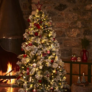 Karaca Home New Year Yılbaşı 24 Işıklı Karlı Yılbaşı Çam Ağacı 210 cm