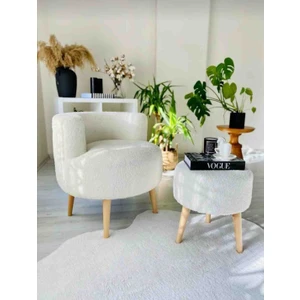 Çay Seti Tekli Koltuk Berjer ve Puf Takımı (Salon, Balkon, Ofis) 2 Li Takım