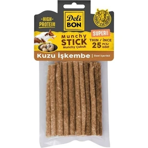 Süper Munchy Çubuk Kuzu Işkembeli Köpek Çiğneme Kemiği Ince 25 Adet