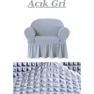 Bürümcük Tek Kişilik Koltuk Örtüsü. Etekli Streç Esnek Lastikli Berjer Kılıfı