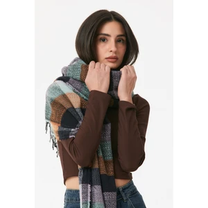 Ekose Desenli Yumuşak Dokulu Şal