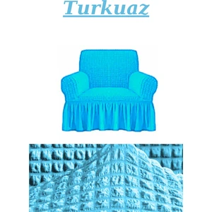 Bürümcük Tek Kişilik Koltuk Örtüsü. Etekli Streç Esnek Lastikli Berjer Kılıfı