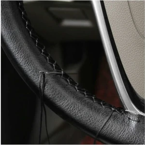 Oto h.i.t. Renault Clio 2 Uyumlu Deri Direksiyon Kılıfı Kaliteli Dikmeli Siyah