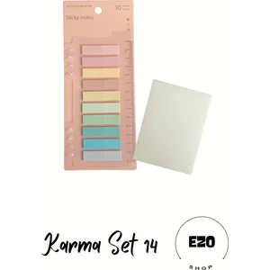 2 li Set Postit Karenot Büyük Boy Seffaf Yapiskanli Not Kagidi Kirtasiye Post It Karma Set 14