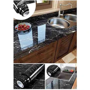 Mermer Desenli Kendinden Yapışkanlı Kaplama Folyosu 5 metre X 60 cm -  Tezgah & Duvar & Dolap & Masa & Raf & Çekmece ve  Pürüzsüz Tüm Yüzeyleri Kaplayan Yapışkanlı Folyo