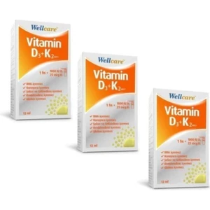 Vitamin D3 + K2 25 mcg 1000 IU 12 ml 3 Adet