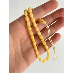 Oval Kesim Kokulu Toz Kehribar Tesbih 33LÜK 5mm A006