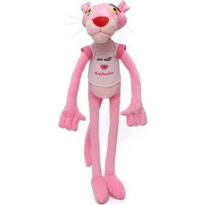 Top Rock Store Pembe Panter Peluş 65CM Tişörtlü Pelüş Figür Oyuncak Hediyelik