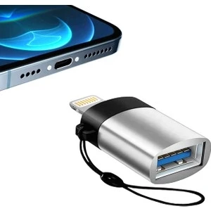 Lightning To Usb Dönüştürücü OTG Flash Bellek Şarj Veri Aktarım Adaptörü İphone 8 X 11 12 13 Uyumlu