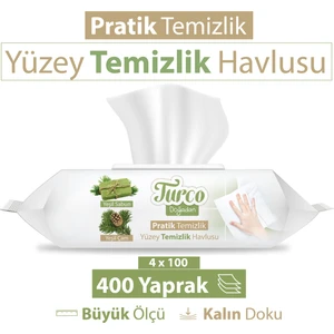 Doğadan Pratik Yüzey Temizlik Havlusu 4X100 (400 Yaprak)