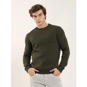 Haki Erkek Regular Fit Bisiklet Yaka Sweatshirt
