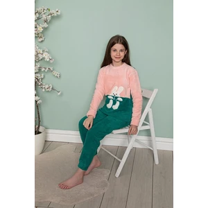 Çocuk Desenli Kışlık Peluş Welsoft Pijama Takımı 2D-10235