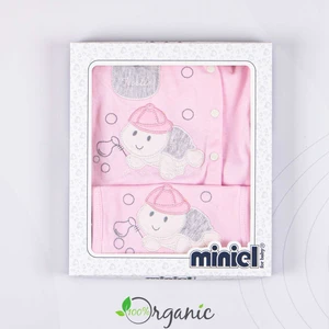 Kız Bebek Mini Turtle Nakışlı 5li Hastane Çıkışı Seti - Pembe