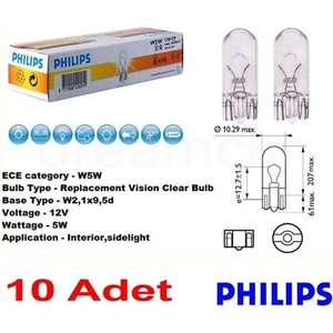 T10 Büyük Dipsiz 12V5W 10'lu Paket 12961CP