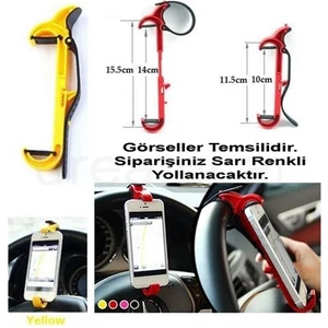 Sarı Direksiyon İçi Telefon Tutucu 0132003