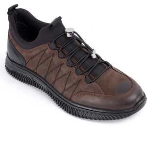 KAHVERENGİ NUBUK LASTİK BAĞCIKLI ERKEK SNEAKER