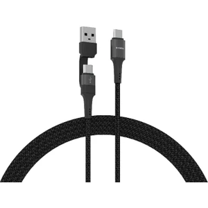 C143 2 In 1 Çoklu Şarj & Data Kablosu USB To Type-C / Type-C To Type-C 60W Pd - 2 In 1 To Type-C Hasir Ultra Hızlı Şarj & Data Kablosu