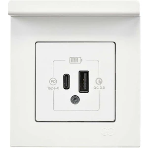 Eqona Pratik Telefon Tutucu 2 Çıkışlı USB Şarj Prizi, 20W, Type A + Type C, Beyaz