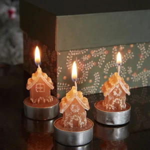 Karaca Home New Year Yılbaşı 24 Ginger House 3'lü Tealight Mum 18X5X6 cm