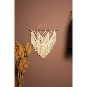 Floral Macrame Design  Baklava Model Dekoratif Krem Makrome Duvar Süsü