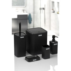 Okyanus Home Mina Siyah Çizgili Kare Banyo Seti