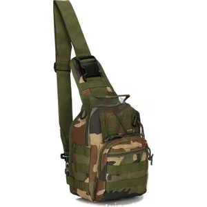 Lucky Bear Kanvas Kamuflaj Spor Omuz Crossbody Outdoor Çanta (Yurt Dışından)