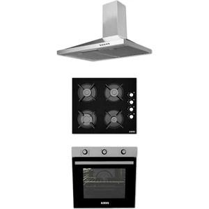 615 Inox-Siyah 3'lü Ankastre Set