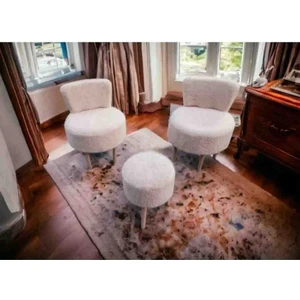 Çay Seti Ikili Koltuk Berjer ve Puf Takımı (Salon, Balkon, Ofis) 3 Lü Takım