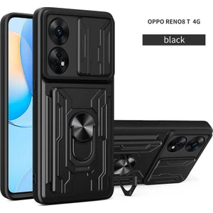 Oppo Reno 8t 4g Için Zil Standı ve Kart Yuvası ile Darbeye Dayanıklı Telefon Kılıfı (Yurt Dışından)