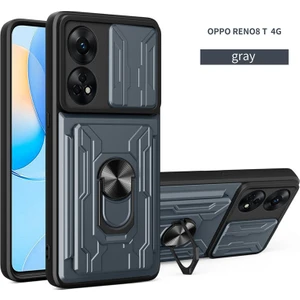Oppo Reno 8t 4g Için Zil Standı ve Kart Yuvası ile Darbeye Dayanıklı Telefon Kılıfı (Yurt Dışından)