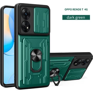 Oppo Reno 8t 4g Için Zil Standı ve Kart Yuvası ile Darbeye Dayanıklı Telefon Kılıfı (Yurt Dışından)