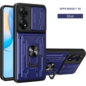 Oppo Reno 8t 4g Için Zil Standı ve Kart Yuvası ile Darbeye Dayanıklı Telefon Kılıfı (Yurt Dışından)