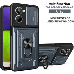 Oppo Realme 10 4g Için Zil Standı ve Kart Yuvalı Darbeye Dayanıklı Telefon Kılıfı (Yurt Dışından)