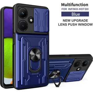 Infinix Hot 30I Için Halkalı ve Kart Yuvalı Darbeye Dayanıklı Telefon Kılıfı (Yurt Dışından)