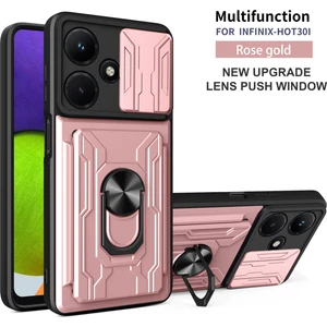 Infinix Hot 30I Için Halkalı ve Kart Yuvalı Darbeye Dayanıklı Telefon Kılıfı (Yurt Dışından)