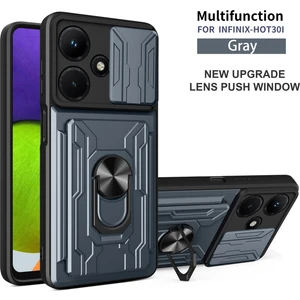 Infinix Hot 30I Için Halkalı ve Kart Yuvalı Darbeye Dayanıklı Telefon Kılıfı (Yurt Dışından)