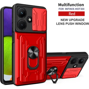 Infinix Hot 30I Için Halkalı ve Kart Yuvalı Darbeye Dayanıklı Telefon Kılıfı (Yurt Dışından)