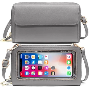 Mini Omuz Çantası, Dokunmatik Ekranlı Cep Telefonu Çantası, Uzun Çoklu Kart Yuvası Cüzdanı (Yurt Dışından)