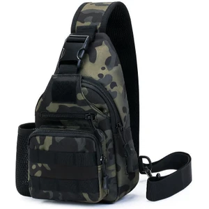 Erkek Omuz Çantası Çok Fonksiyonlu Taktik Sırt Çantası Açık Crossbody Kanvas Çanta (Yurt Dışından)