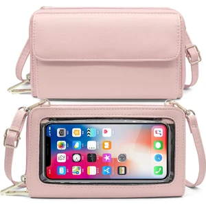 Mini Omuz Çantası, Dokunmatik Ekranlı Cep Telefonu Çantası, Uzun Çoklu Kart Yuvası Cüzdanı (Yurt Dışından)