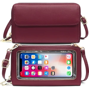 Mini Omuz Çantası, Dokunmatik Ekranlı Cep Telefonu Çantası, Uzun Çoklu Kart Yuvası Cüzdanı (Yurt Dışından)