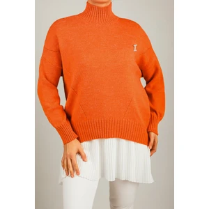 Beyaz Kadın Full Likralı Sıfır Kol Piliseli Tesettür Içlik Tunik P-00006325