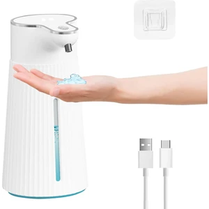 Otomatik Sabunluk, Otomatik Duvara Monte Sabunluk, 400ML USB Şarj Edilebilir Elektrikli Sabunluk (Yurt Dışından)