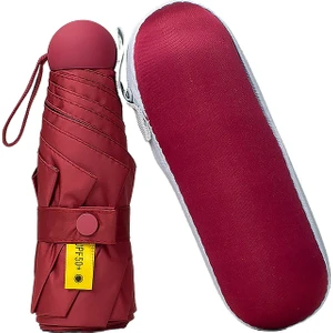 Güneş Şemsiyesi 8 Kemikli Kompakt Taşınabilir Cep Kapsülü Şemsiye Güneşlik ve Anti-Uv Güneş Koruma Şemsiyesi (Yurt Dışından)