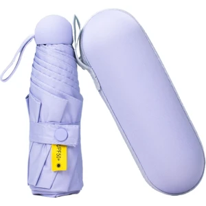 Güneş Şemsiyesi 8 Kemikli Kompakt Taşınabilir Cep Kapsülü Şemsiye Güneşlik ve Anti-Uv Güneş Koruma Şemsiyesi (Yurt Dışından)